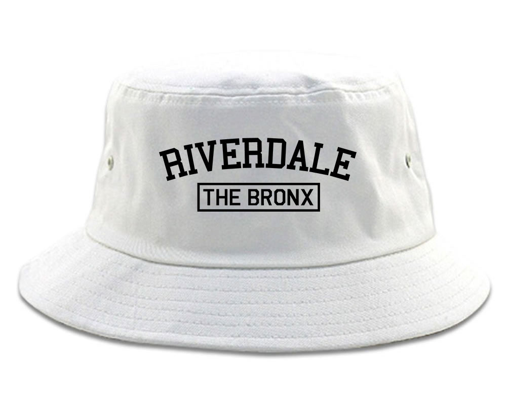 Riverdale The Bronx NY Mens Bucket Hat White