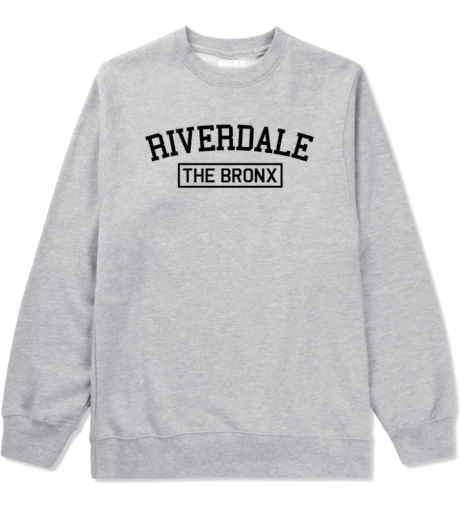 Riverdale The Bronx NY Mens Crewneck Sweatshirt Grey