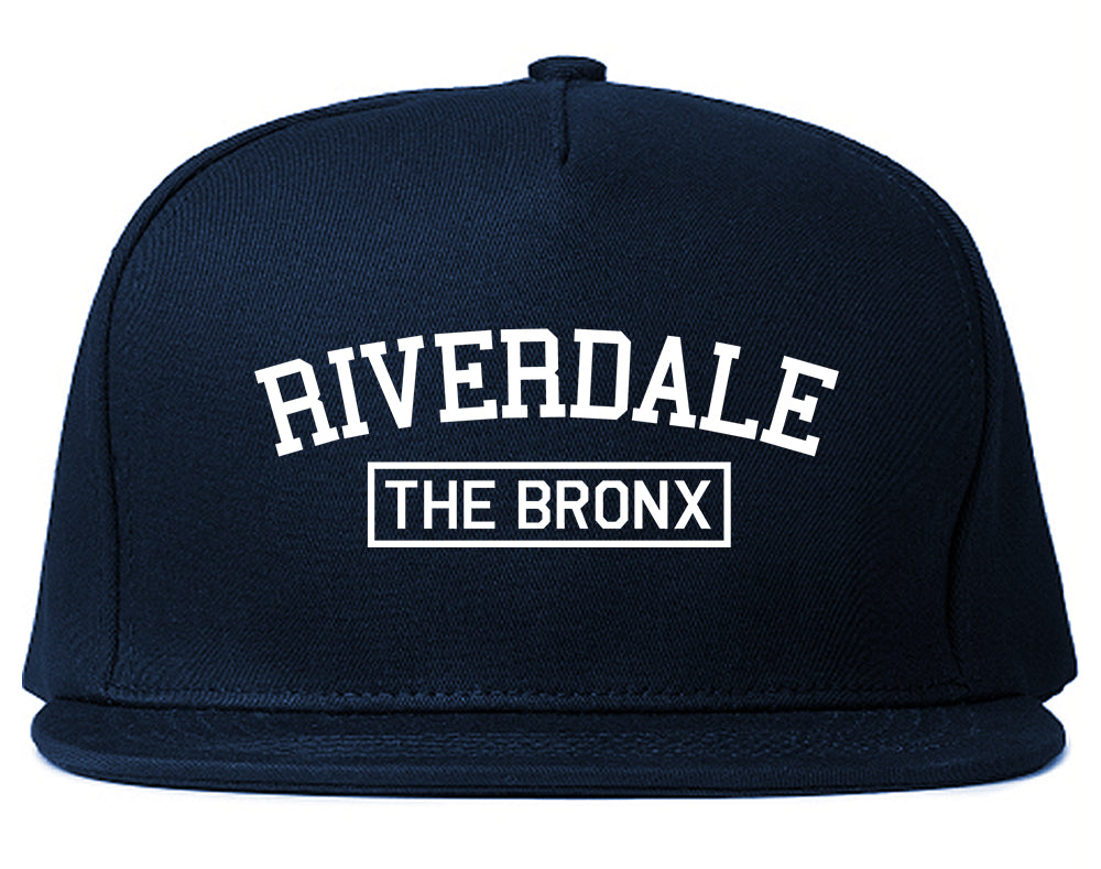 Riverdale The Bronx NY Mens Snapback Hat Navy Blue