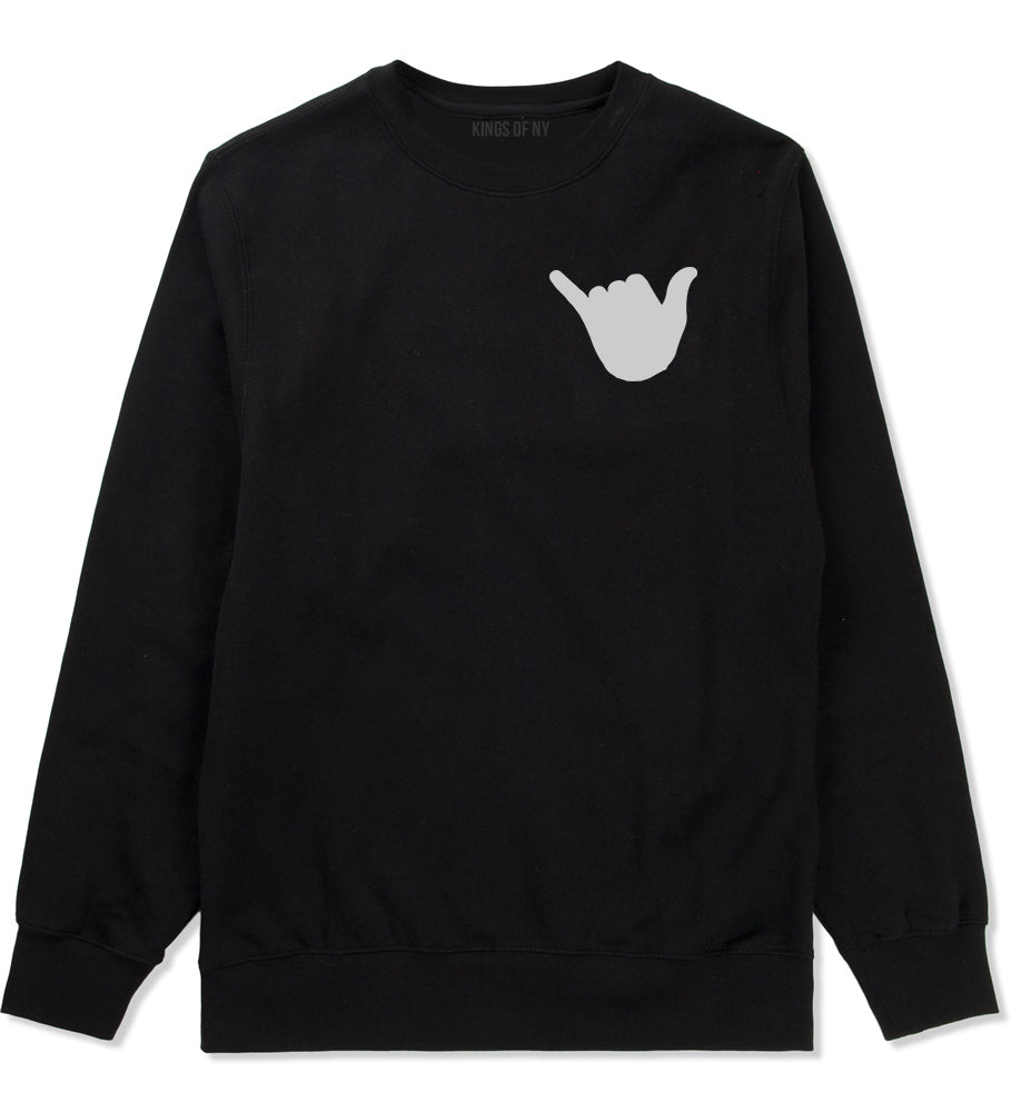 Rock On Hand Chest Black Crewneck Sweatshirt by Kings Of NY