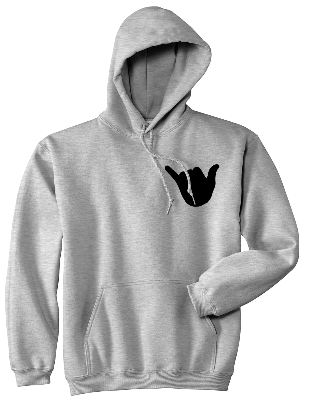 Rock On Hand Chest Grey Pullover Hoodie by Kings Of NY