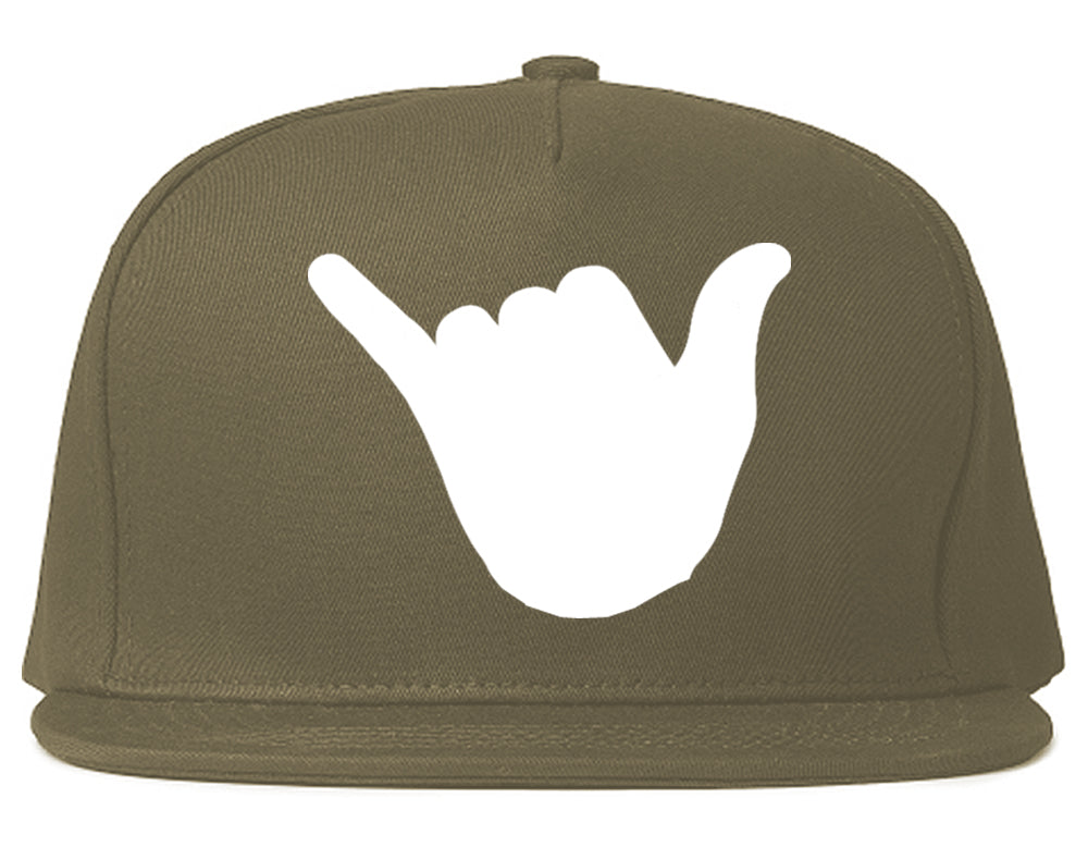 Rock On Hand Chest Snapback Hat Grey