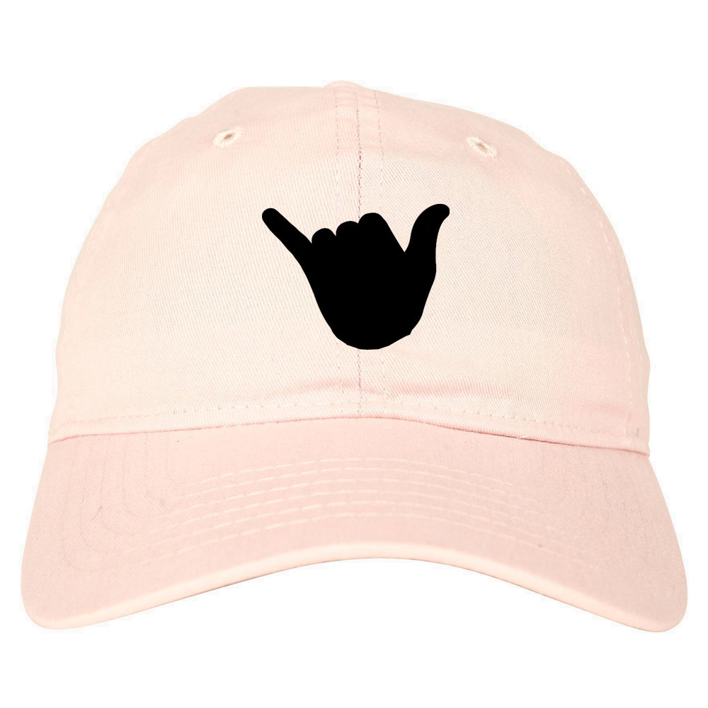 Rock On Hand Chest Dad Hat Baseball Cap Pink