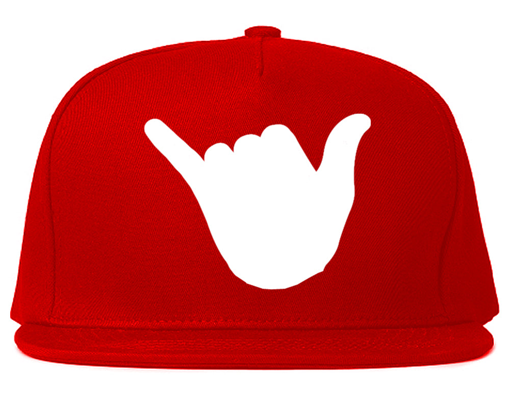 Rock On Hand Chest Snapback Hat Red