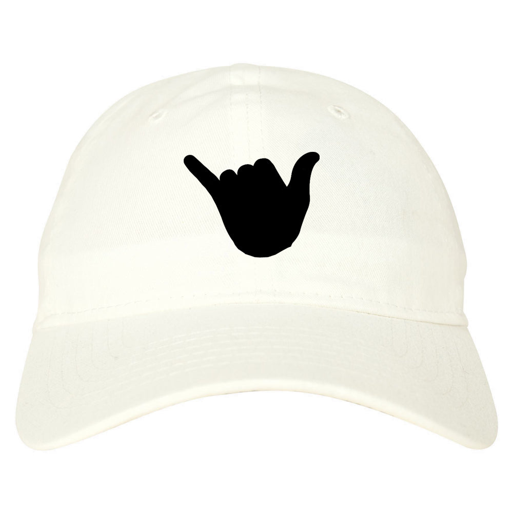 Rock On Hand Chest Dad Hat Baseball Cap White