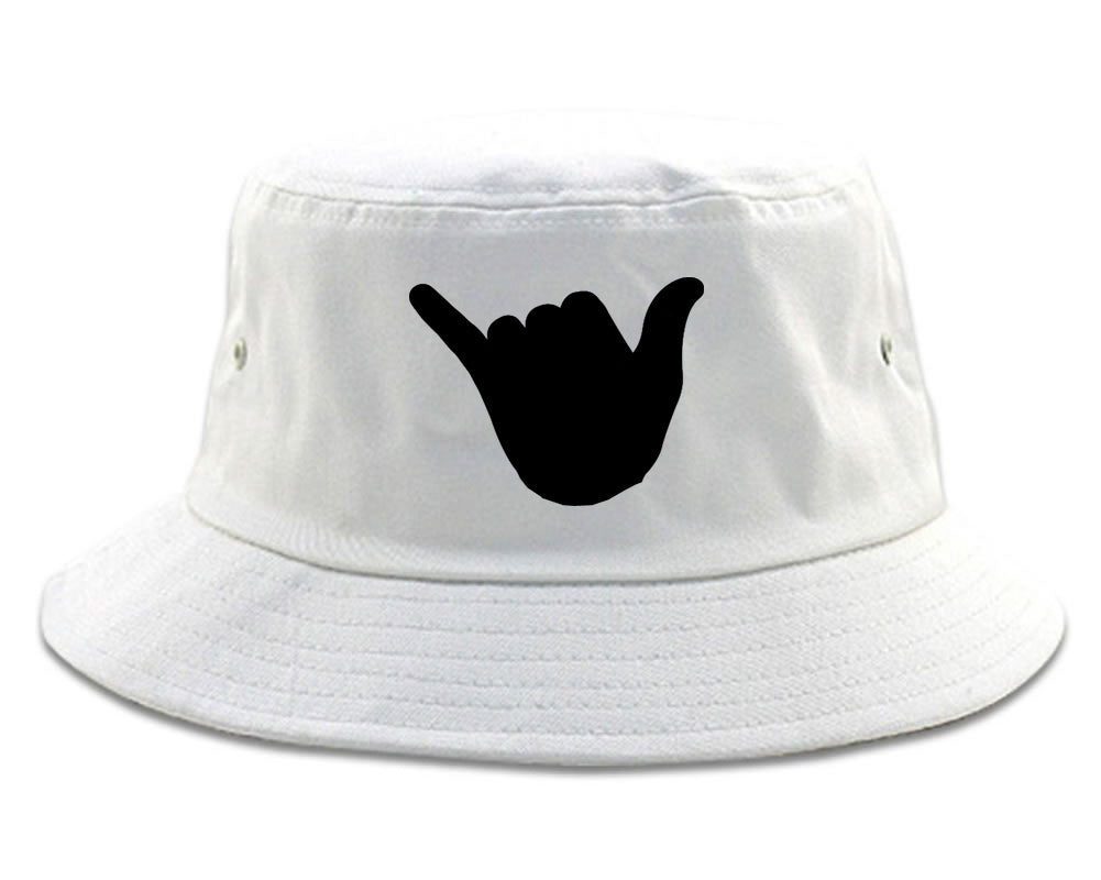 Rock On Hand Chest Bucket Hat White