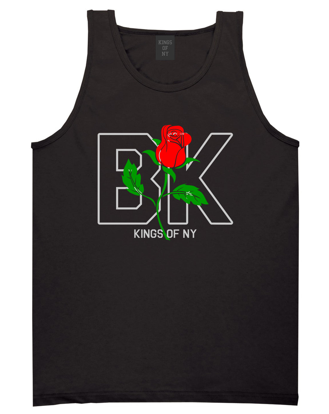 Rose BK Brooklyn Kings Of NY Mens Tank Top T-Shirt Black