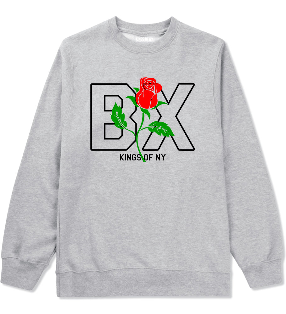Rose BX The Bronx Kings Of NY Mens Crewneck Sweatshirt Grey