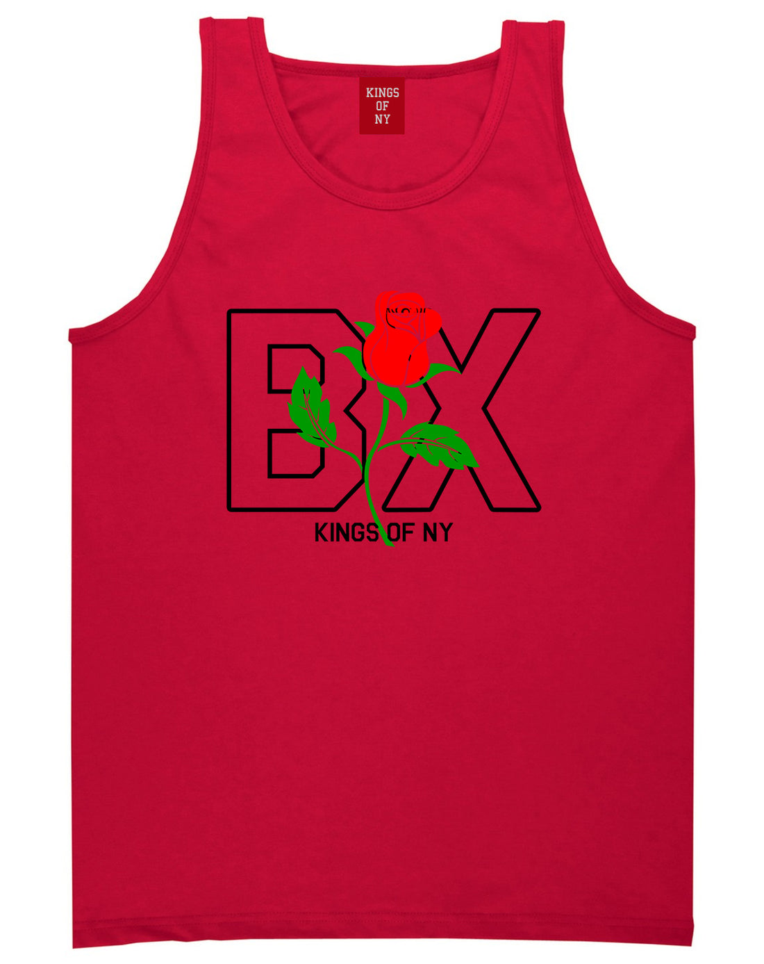 Rose BX The Bronx Kings Of NY Mens Tank Top T-Shirt Red