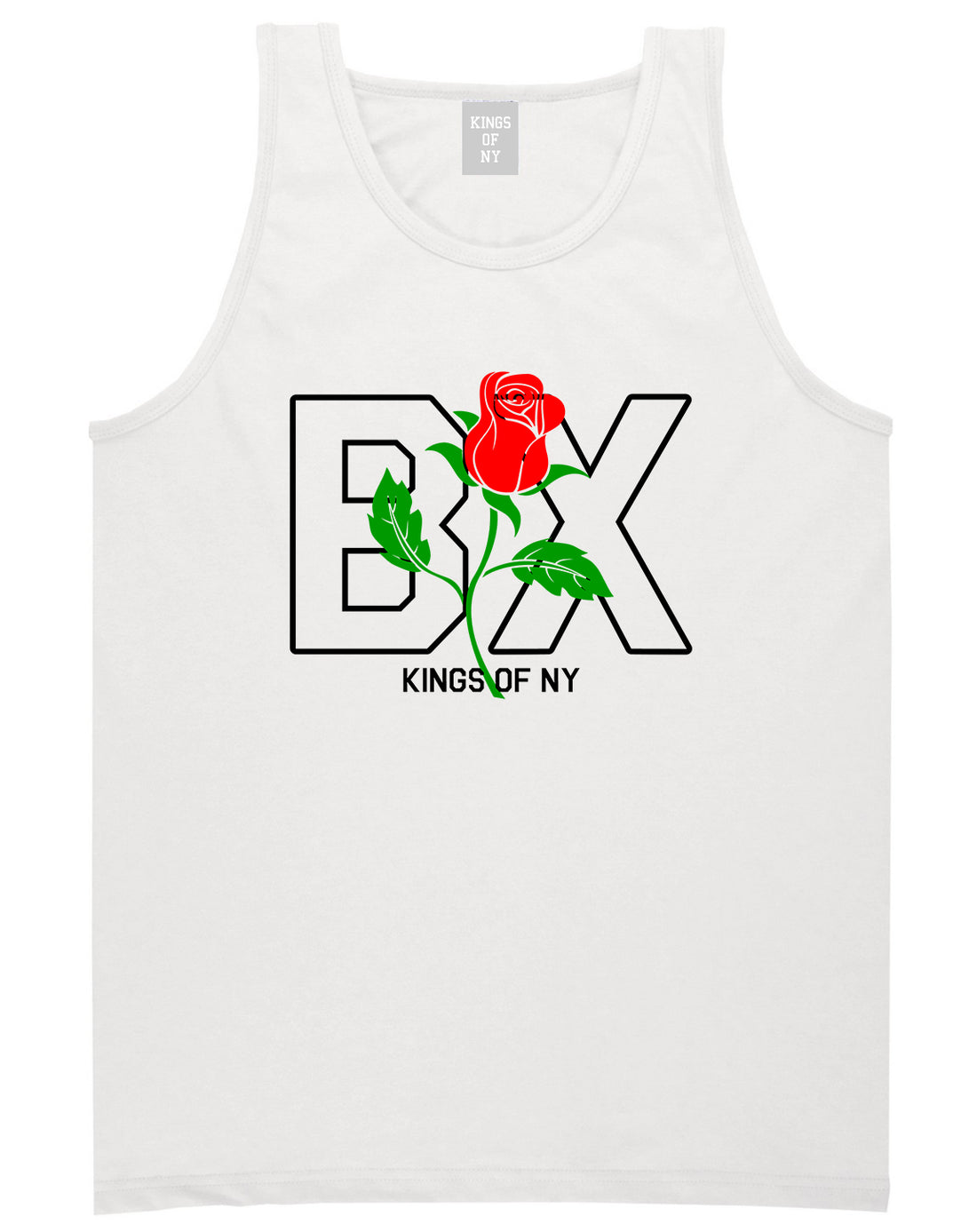 Rose BX The Bronx Kings Of NY Mens Tank Top T-Shirt White