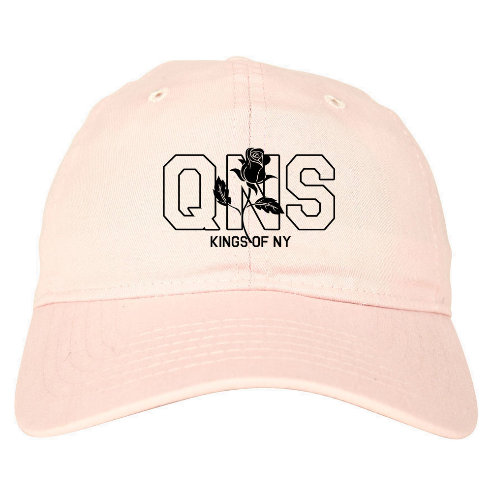 Rose QNS Queens Kings Of NY Mens Dad Hat Pink