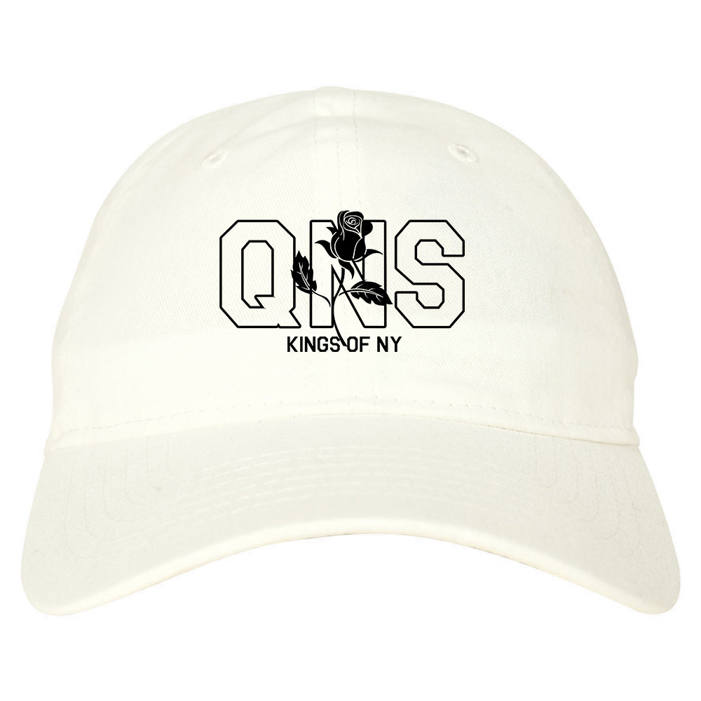 Rose QNS Queens Kings Of NY Mens Dad Hat White