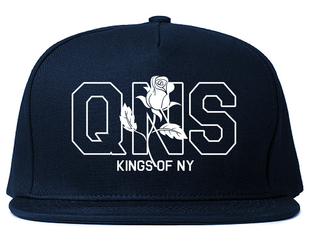 Rose QNS Queens Kings Of NY Mens Snapback Hat Navy Blue
