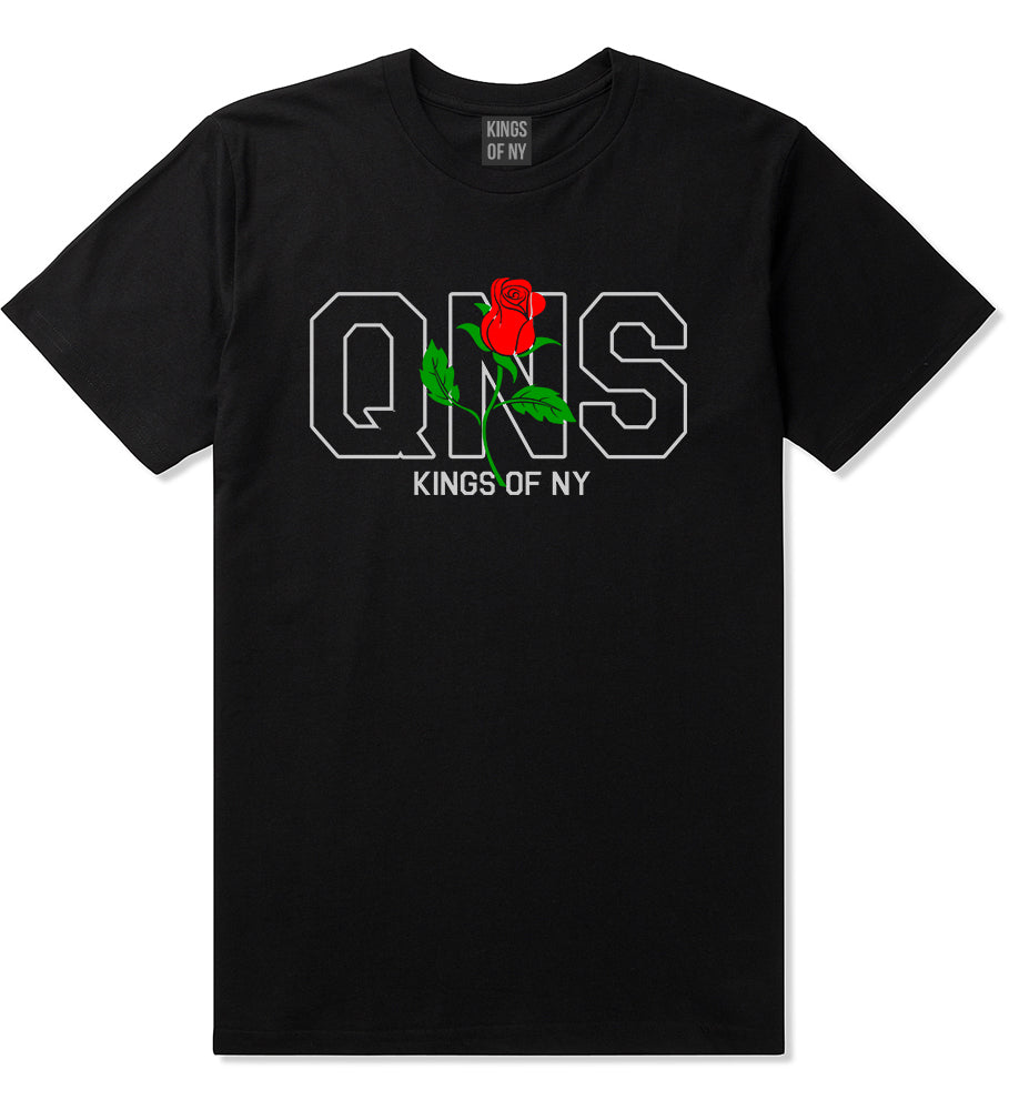 Rose QNS Queens Kings Of NY Mens T-Shirt Black