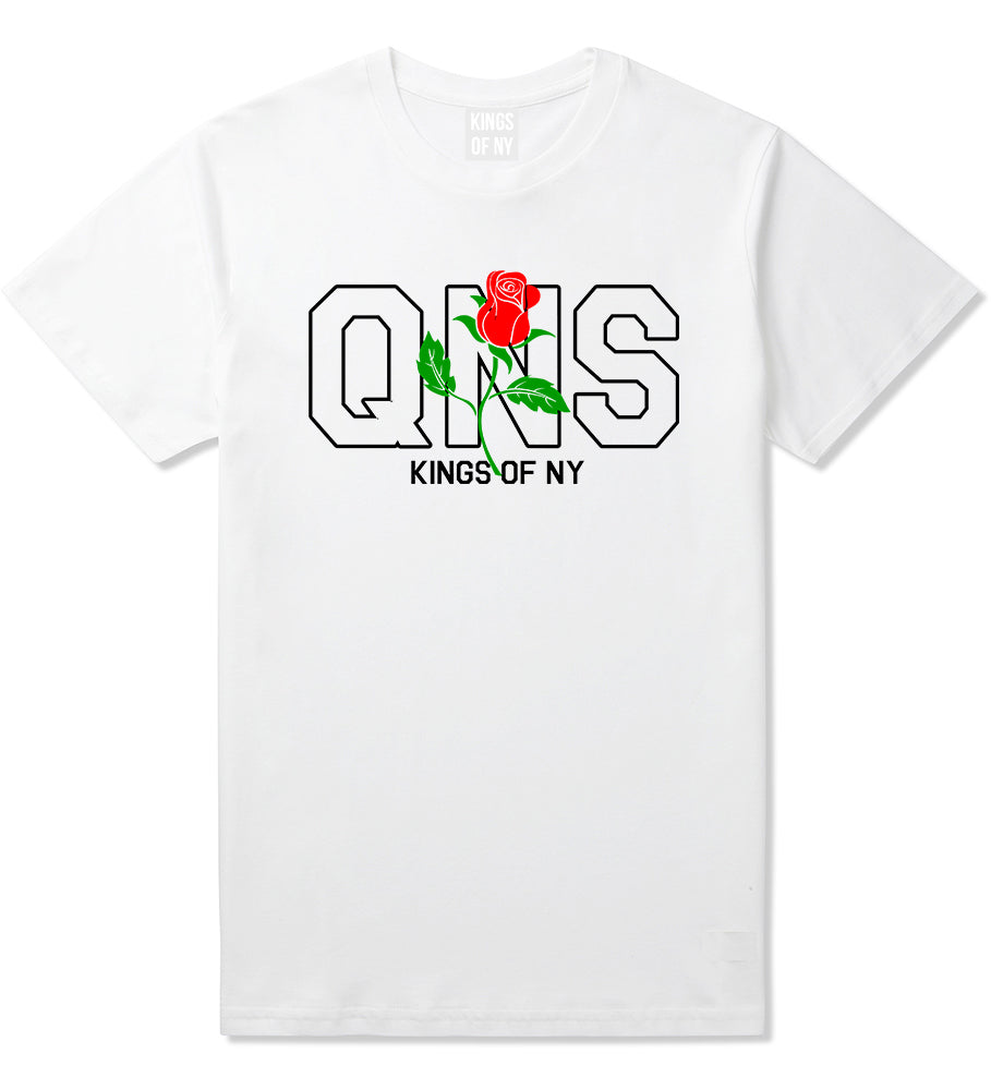 Rose QNS Queens Kings Of NY Mens T-Shirt White
