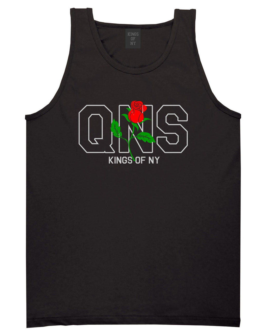 Rose QNS Queens Kings Of NY Mens Tank Top T-Shirt Black