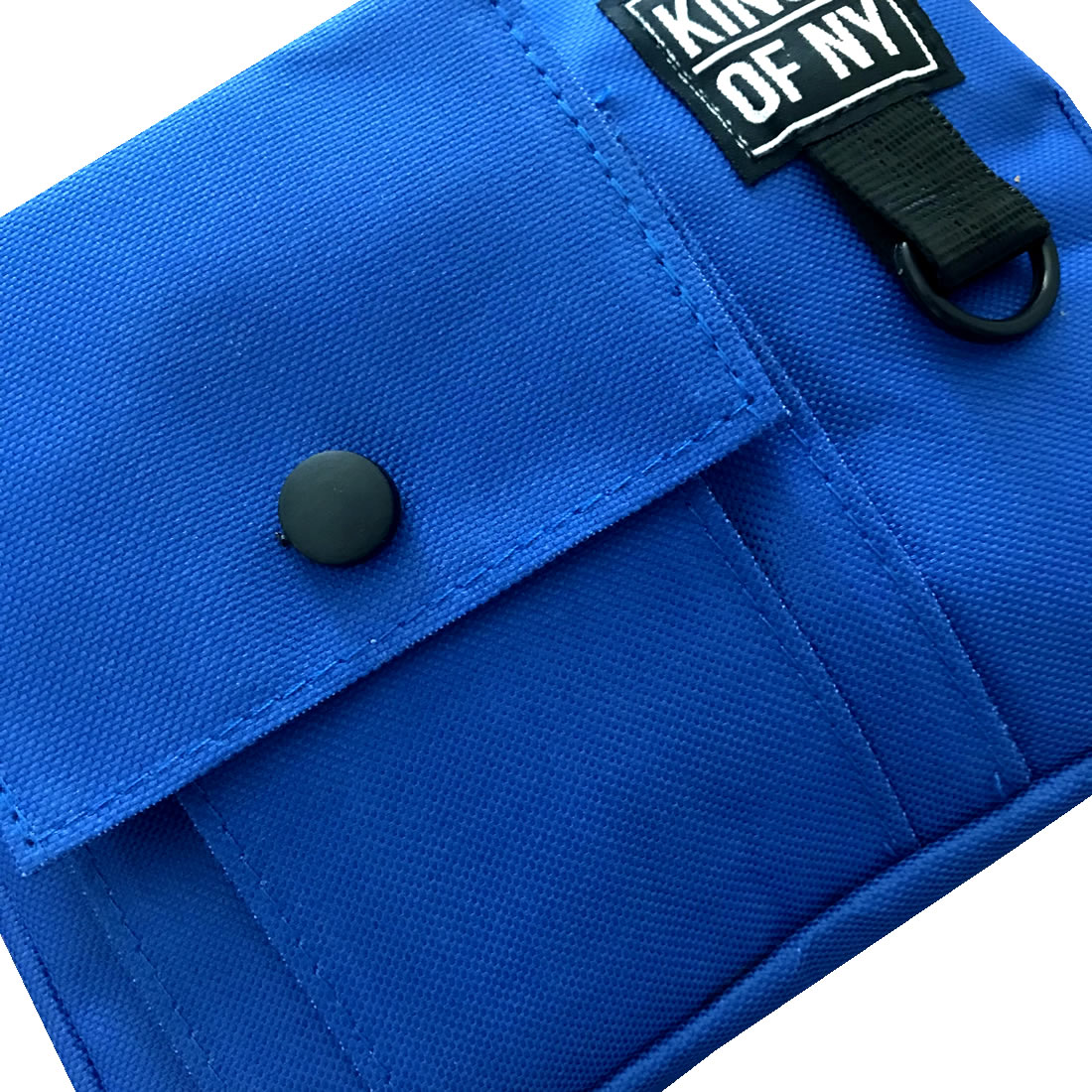 Royal Blue Front Pocket Mens Canvas Crossbody Sling Bag Detail
