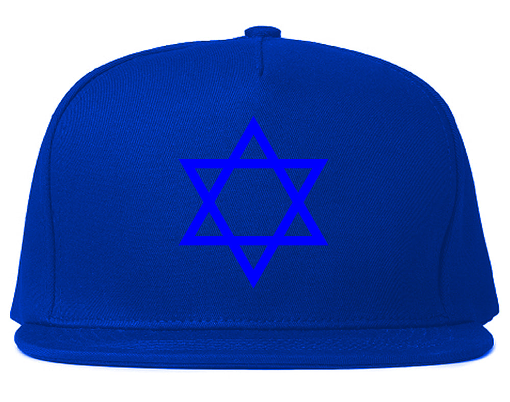Royal Blue Star Of David Jewish Mens Snapback Hat Royal Blue