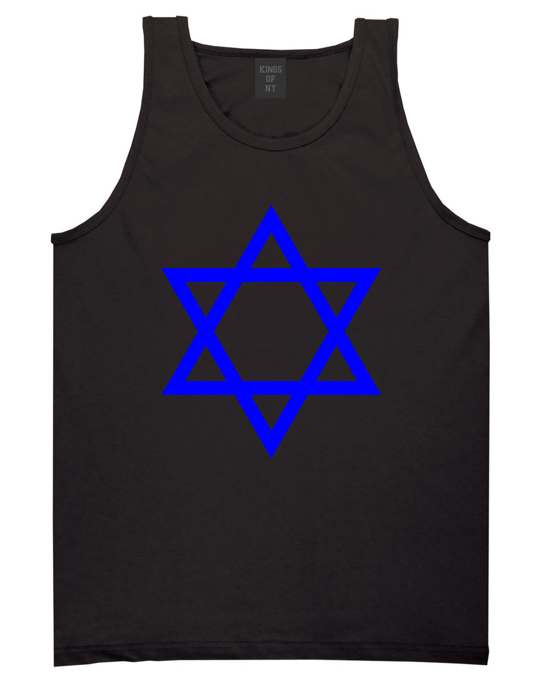 Royal Blue Star Of David Jewish Mens Tank Top T-Shirt Black