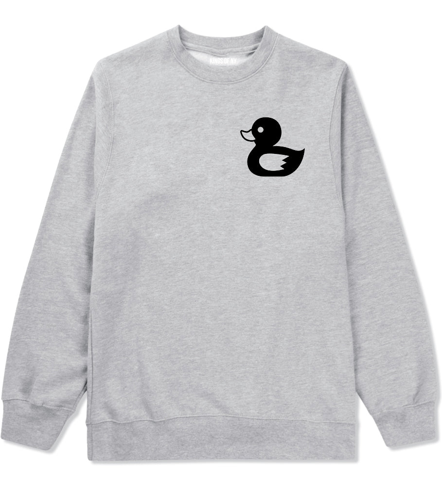 Rubber Duck Chest Mens Grey Crewneck Sweatshirt by Kings Of NY