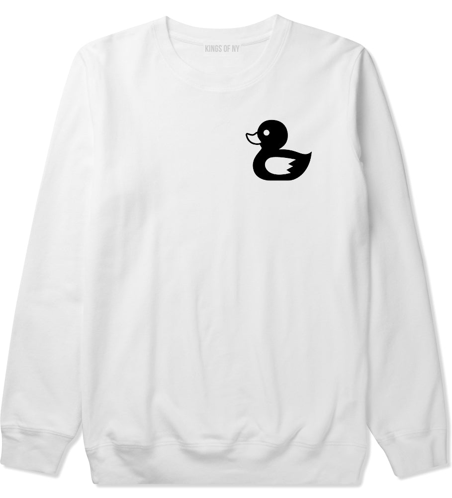 Rubber Duck Chest Mens White Crewneck Sweatshirt by Kings Of NY