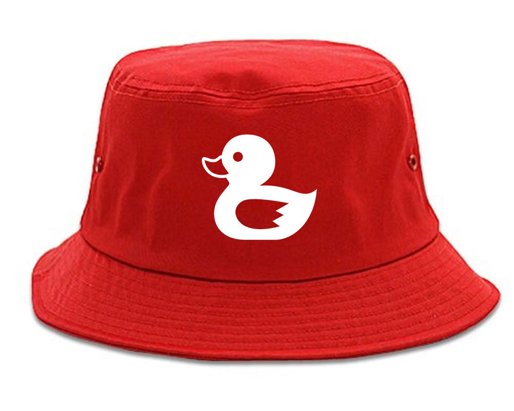 Rubber_Duck_Chest Mens Red Bucket Hat by Kings Of NY