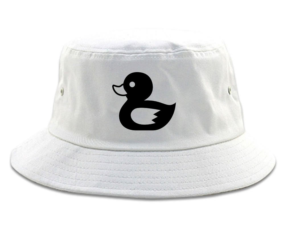Rubber_Duck_Chest Mens White Bucket Hat by Kings Of NY