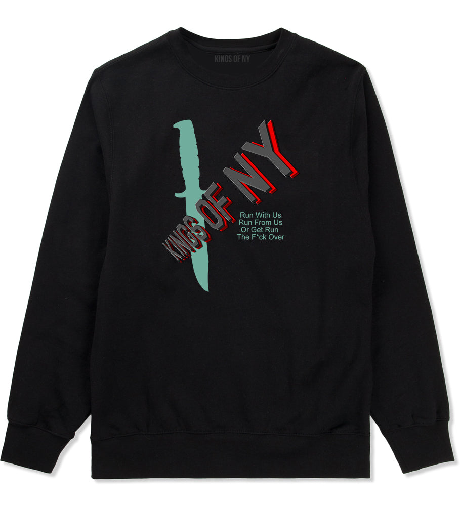 Run With Us Knife Crewneck Sweatshirt in Black