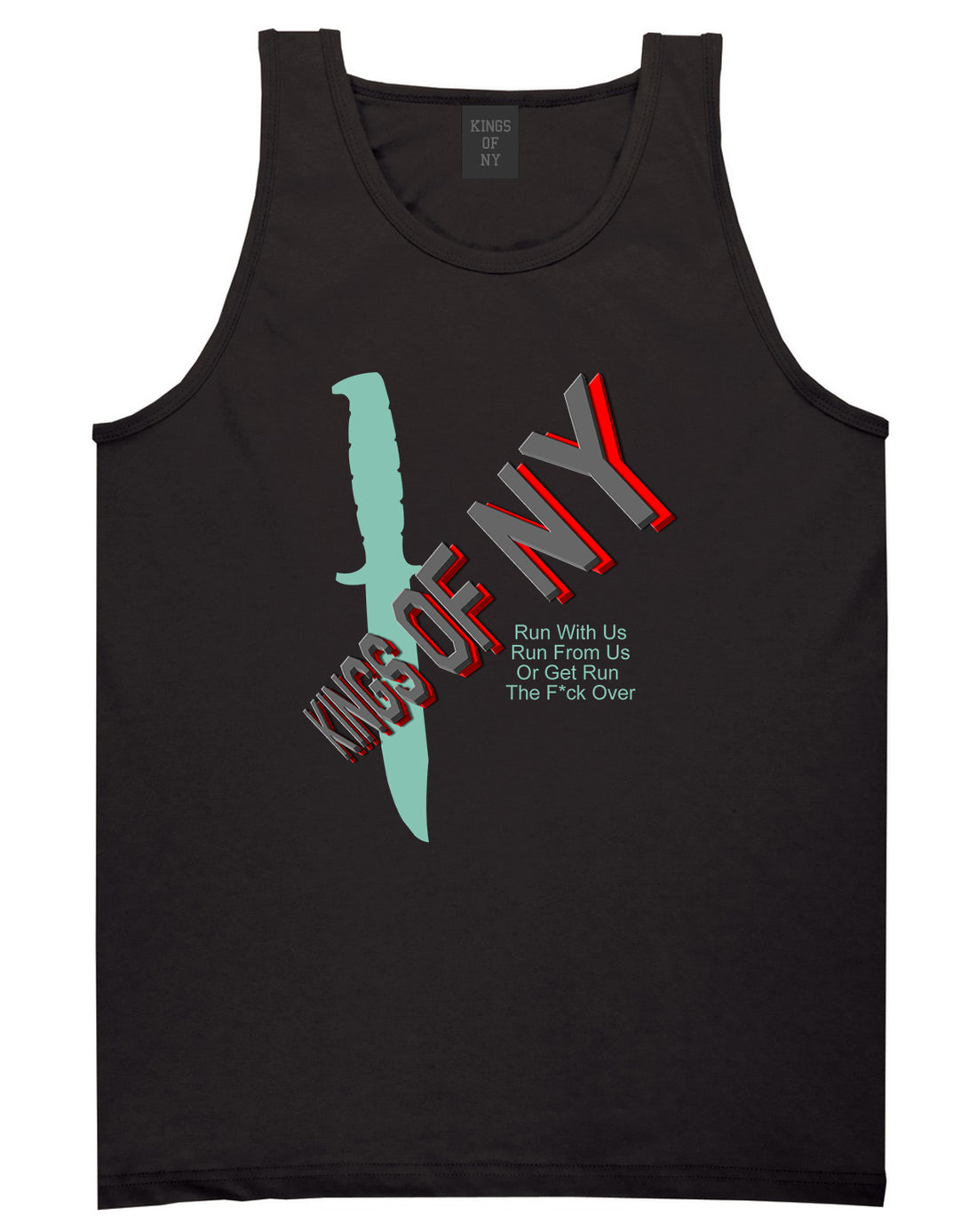 Run With Us Knife Tank Top Shirt in Black