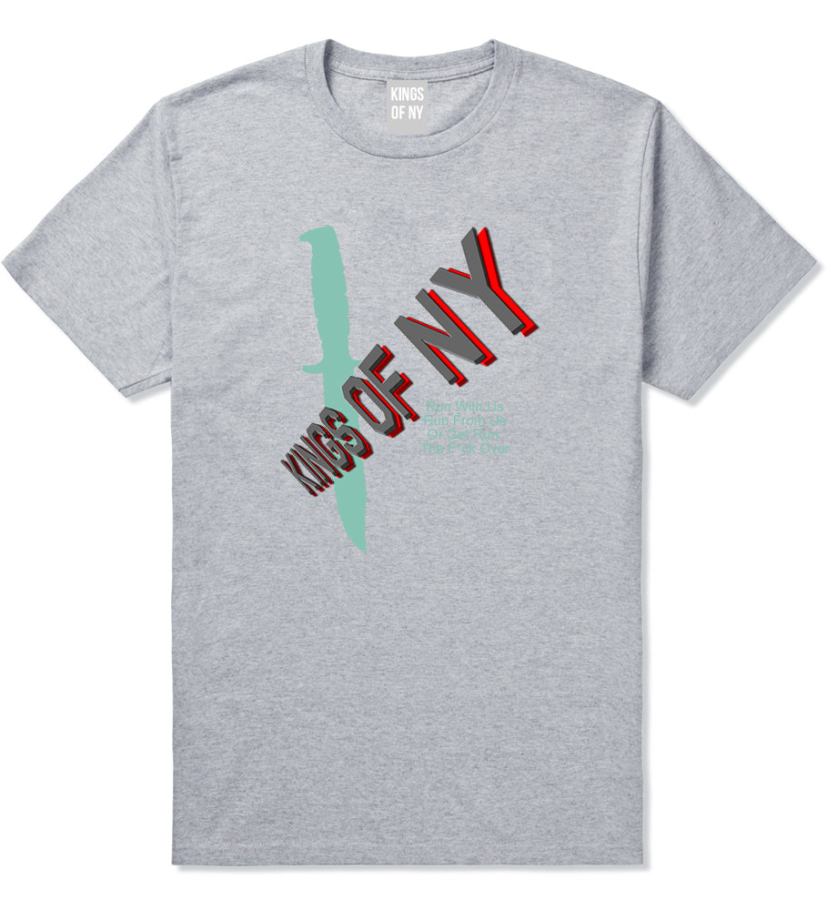Run With Us Knife T-Shirt in Grey
