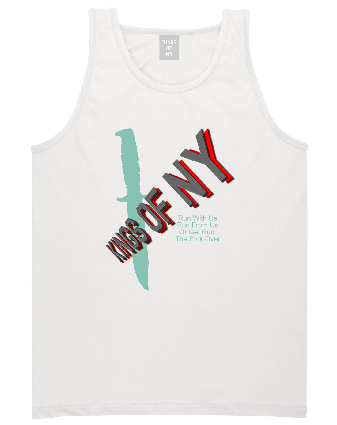 Run With Us Knife Tank Top Shirt in White