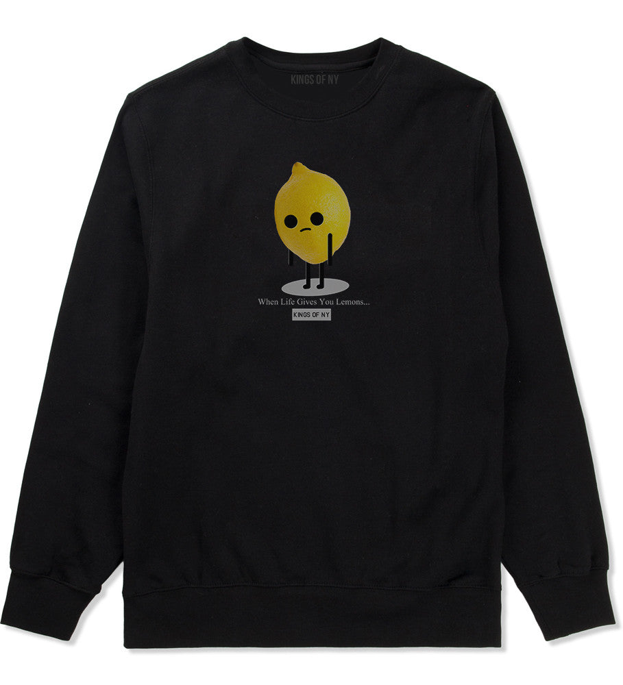 Sad Lemon Crewneck Sweatshirt in Black