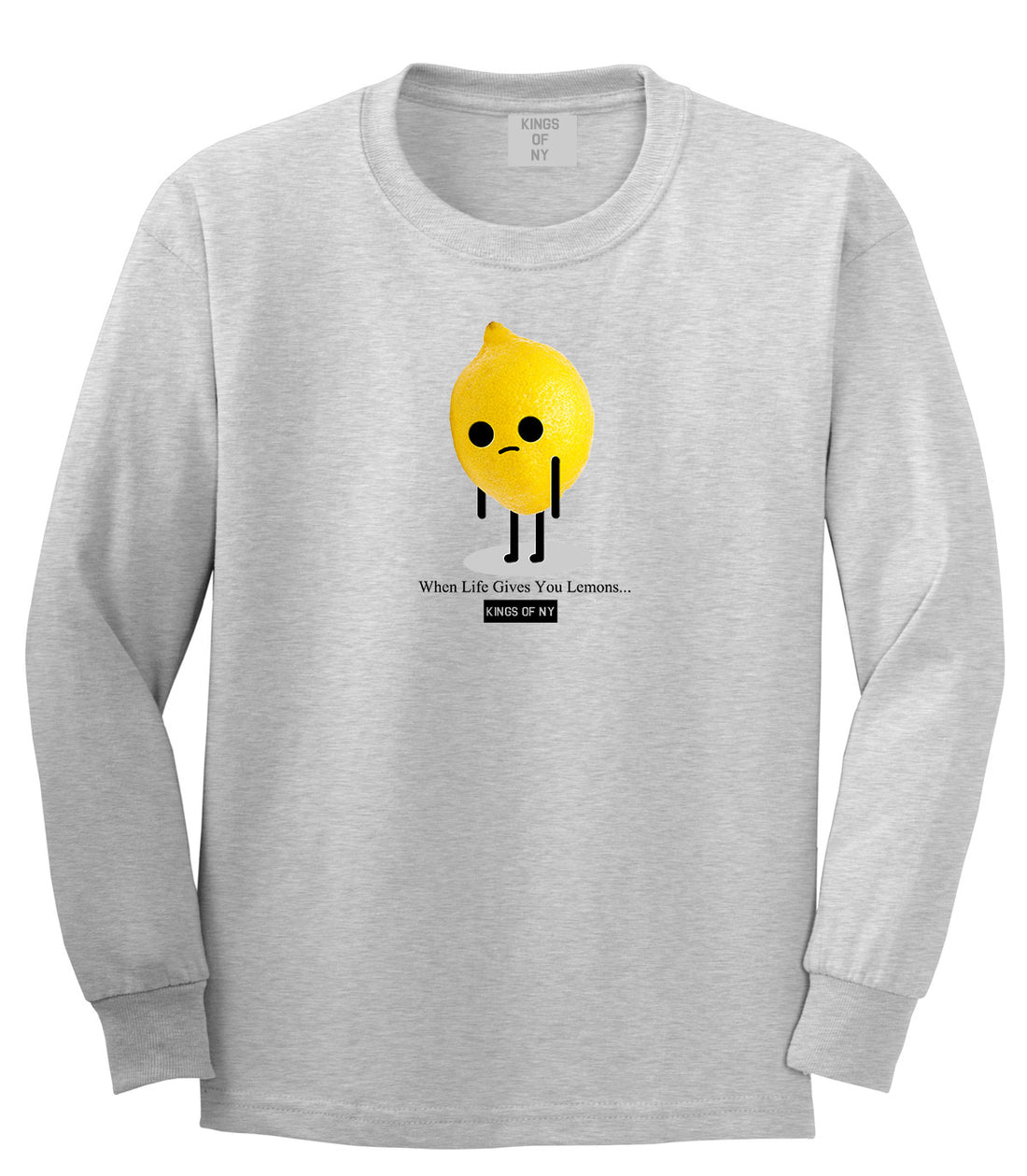 Sad Lemon Long Sleeve T-Shirt in Grey