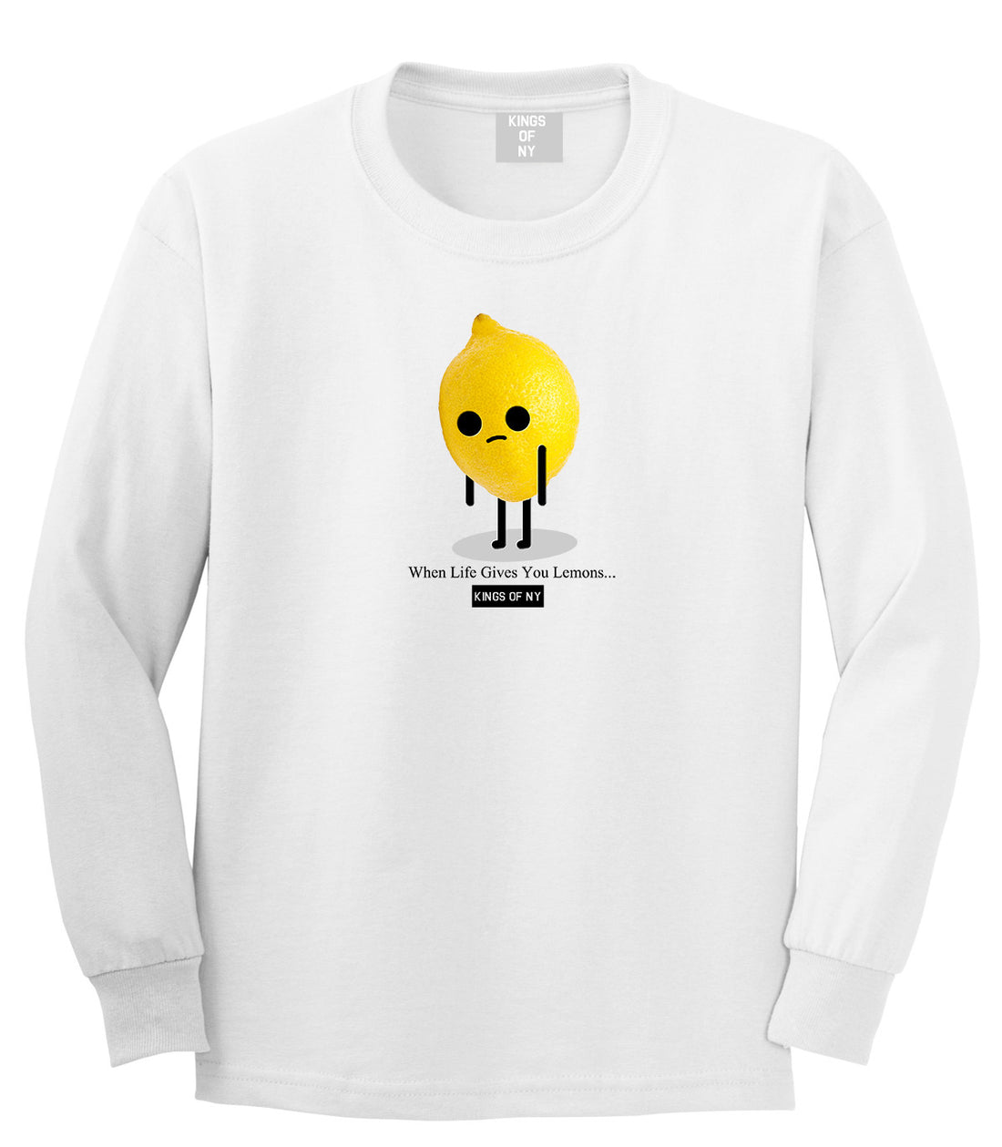 Sad Lemon Long Sleeve T-Shirt in White