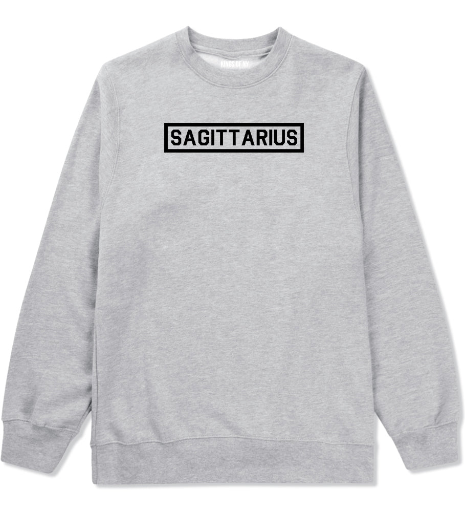Sagittarius Horoscope Sign Mens Grey Crewneck Sweatshirt by KINGS OF NY