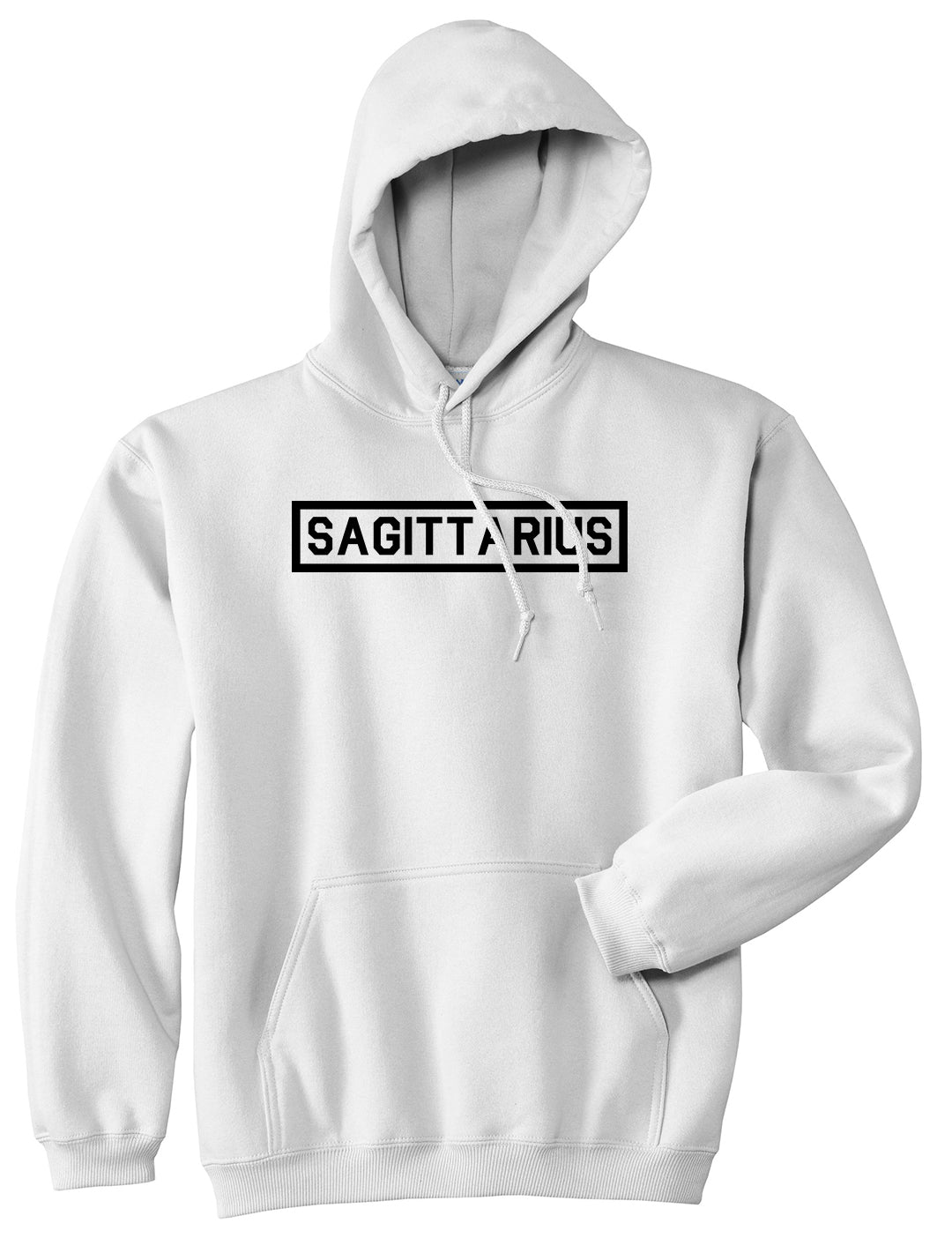 Sagittarius Horoscope Sign Mens White Pullover Hoodie by KINGS OF NY
