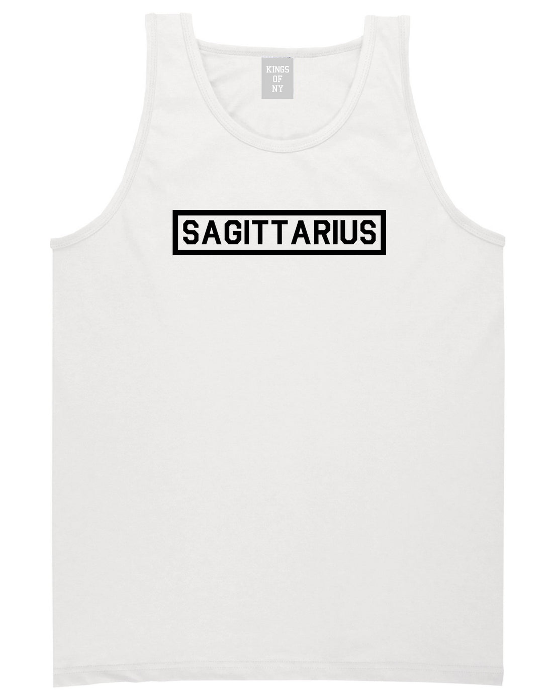 Sagittarius Horoscope Sign Mens White Tank Top Shirt by KINGS OF NY