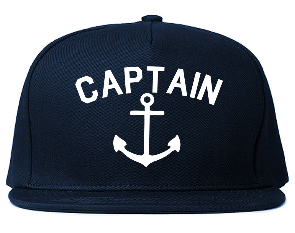 Sailing Captain Anchor Snapback Hat Blue