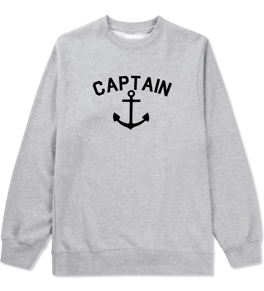 Sailing Captain Anchor Grey Crewneck Sweatshirt by Kings Of NY