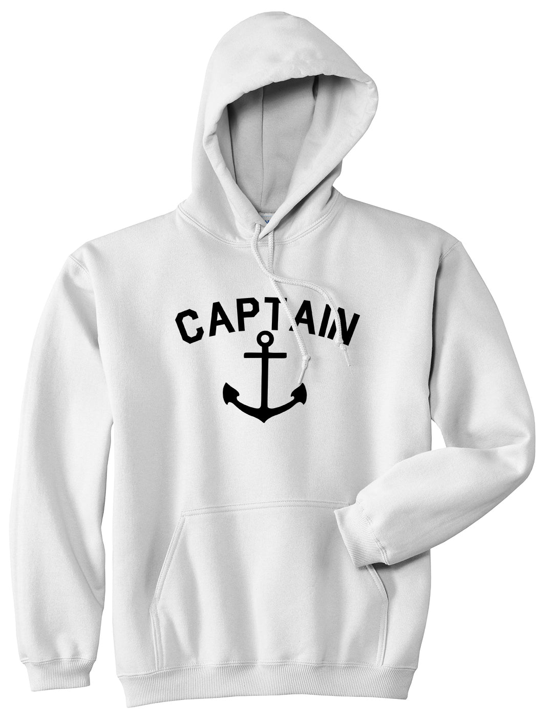Sailing Captain Anchor White Pullover Hoodie by Kings Of NY