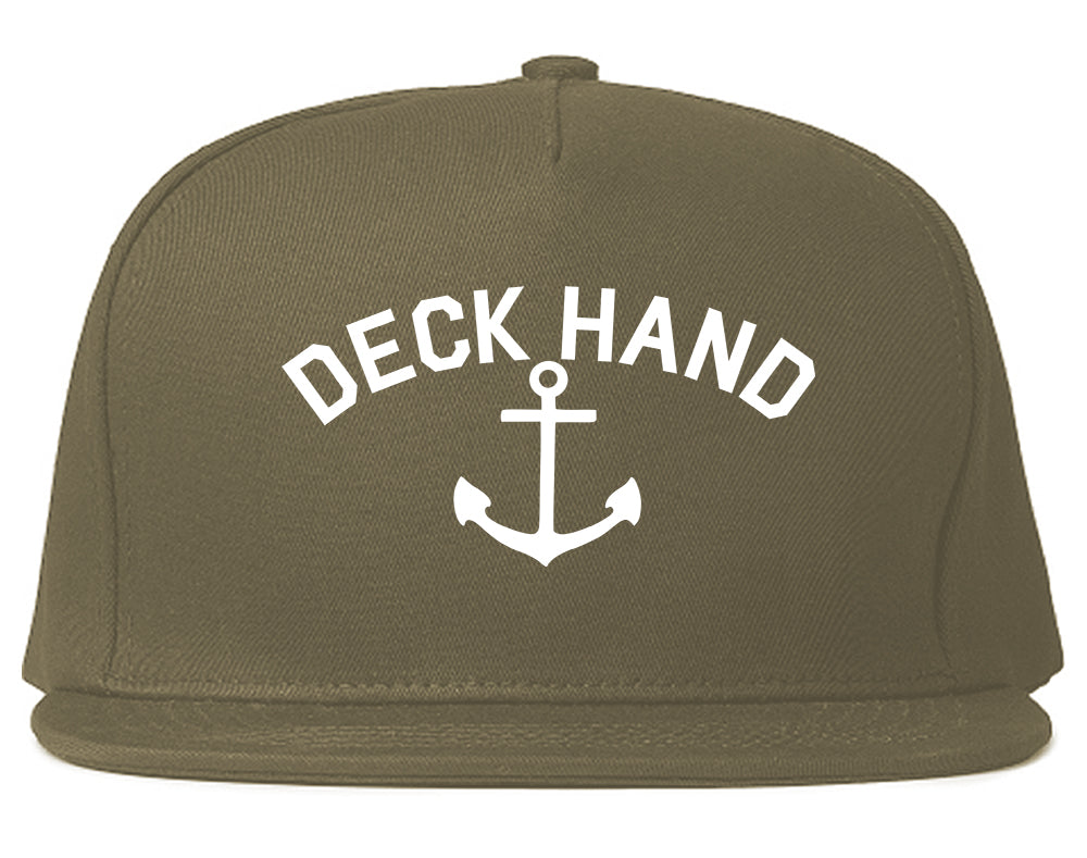 Sailing_Deckhand_Anchor Grey Snapback Hat