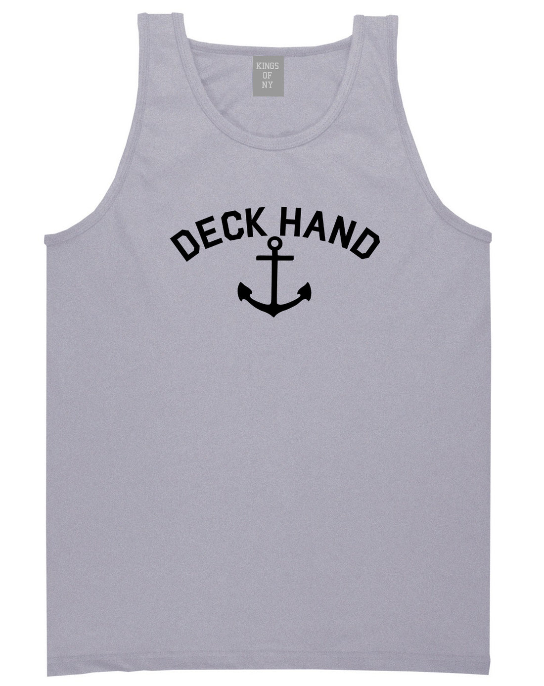 Sailing Deckhand Anchor Mens Grey Tank Top Shirt by KINGS OF NY