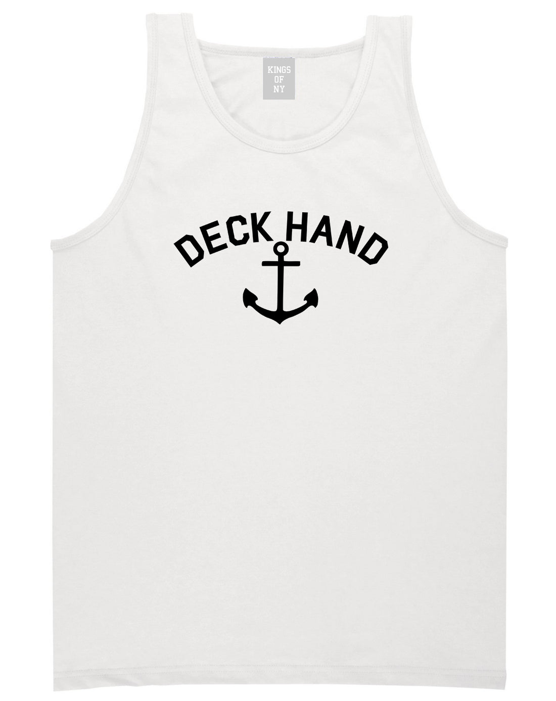 Sailing Deckhand Anchor Mens White Tank Top Shirt by KINGS OF NY