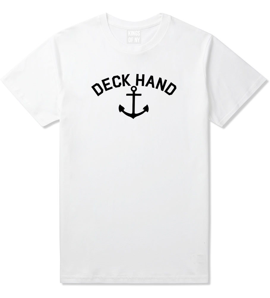 Sailing Deckhand Anchor Mens White T-Shirt by KINGS OF NY