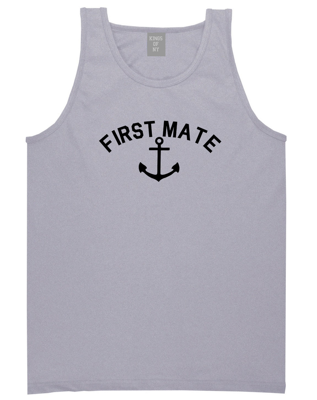 Sailing First Mate Anchor Mens Grey Tank Top Shirt by KINGS OF NY
