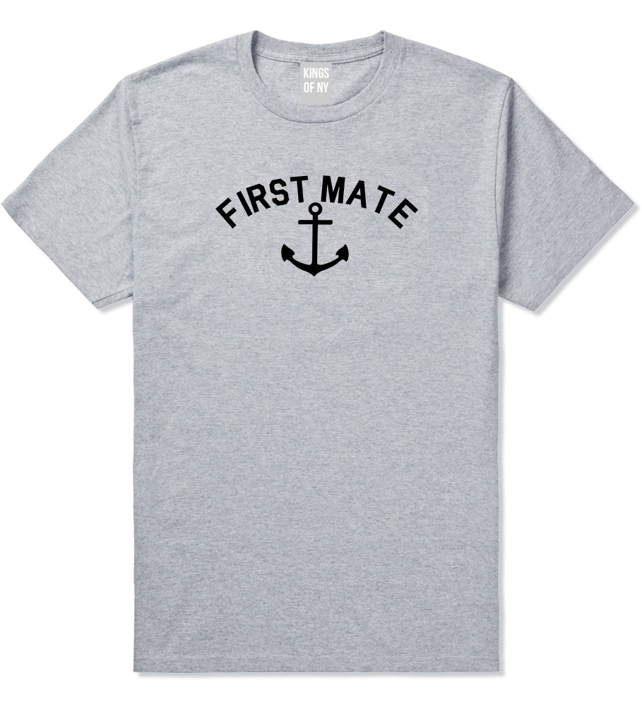 Sailing First Mate Anchor Mens Grey T-Shirt by KINGS OF NY