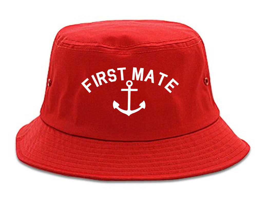 Sailing_First_Mate_Anchor Red Bucket Hat