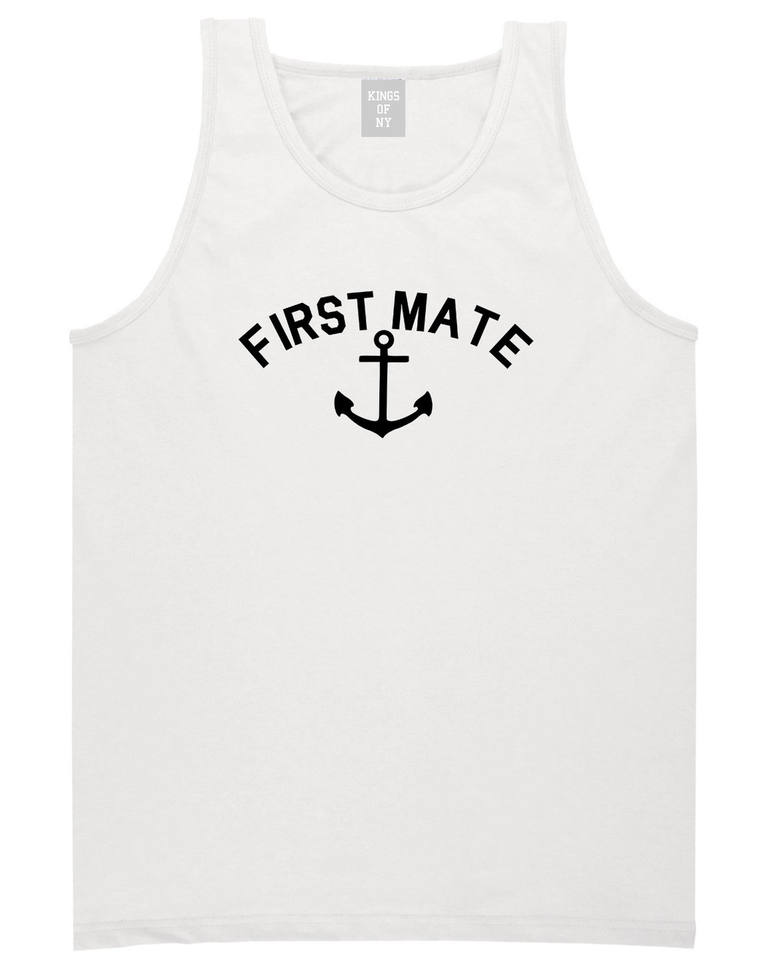 Sailing First Mate Anchor Mens White Tank Top Shirt by KINGS OF NY