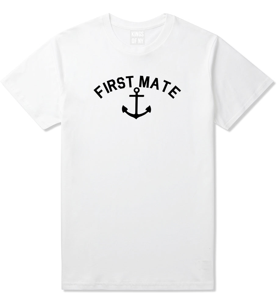 Sailing First Mate Anchor Mens White T-Shirt by KINGS OF NY