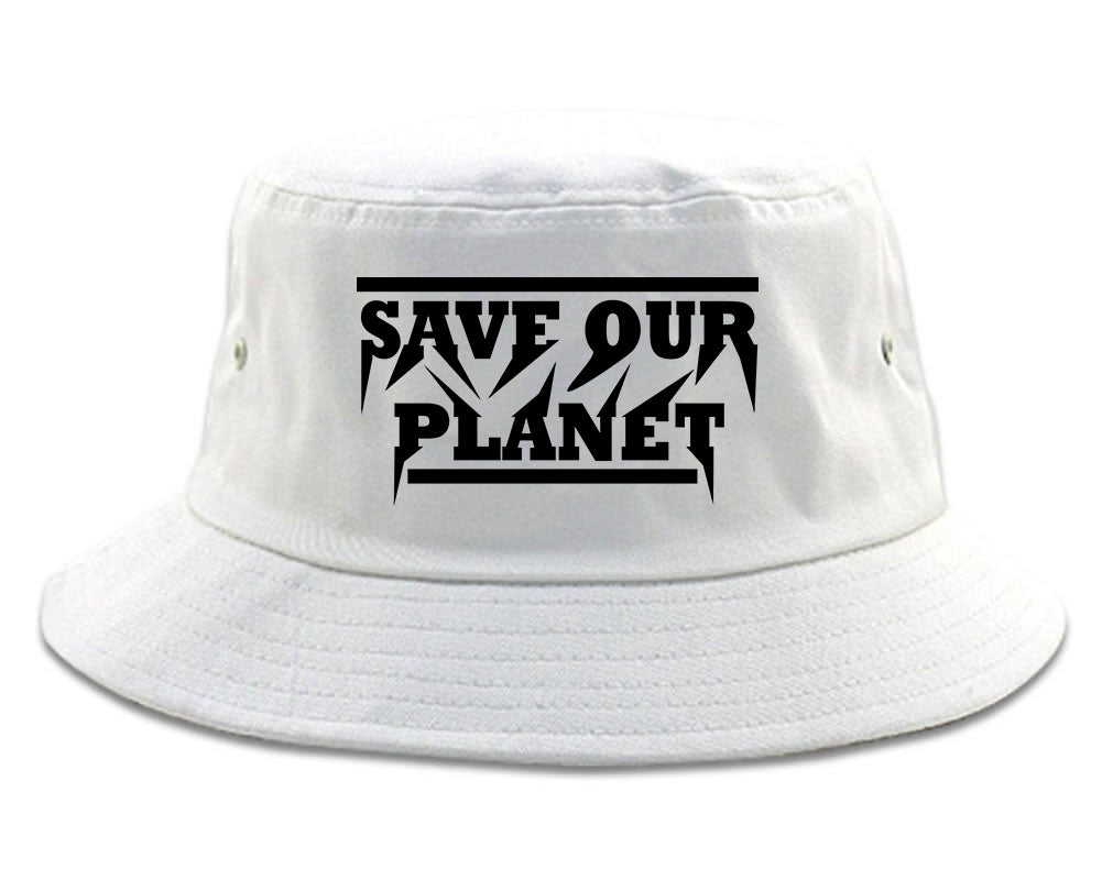 Save Our Planet Mens Bucket Hat White